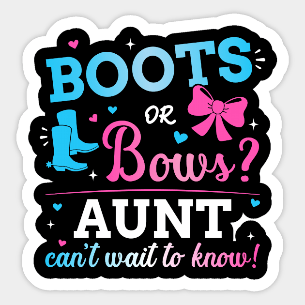 Gender reveal boots or bows aunt matching baby party Sticker by Designzz